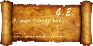 Gyenge Erzsébet névjegykártya