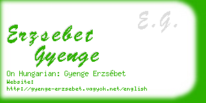 erzsebet gyenge business card